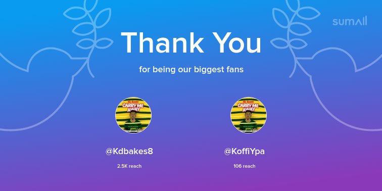 Paapi_Kofi's tweet photo. Our biggest fans this week: @Kdbakes8, @KoffiYpa. Thank you! via https://t.co/bqIrgB49sX https://t.co/oSutX0jV3H