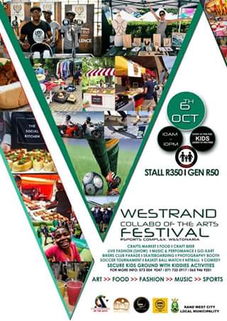 manake_jezla's tweet image. Experience the Westrand Collaboration of Arts Festival🔥
 #06October #WestonariaSportsComplex #CollaboOfTheArtsFestival #WestFest SAVE THE DATE✔️
#JEZLA 👏confirmed👏done👏
@LaMuska_HH 
@Thami_WaDj 
@LebakaDimakatso 
RT.......RT........RT........RT👏