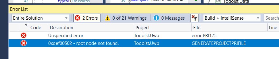 scottisafool's tweet image. What the devil kind of error is this?! Which root node, where?! #uwpdev