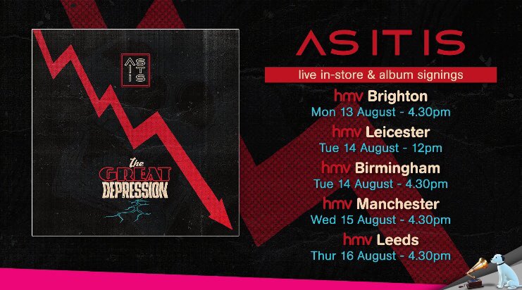 Tomorrow at 4:30pm we have @ASITISofficial playing live and signing copies of #TheGreatDepression in our store!