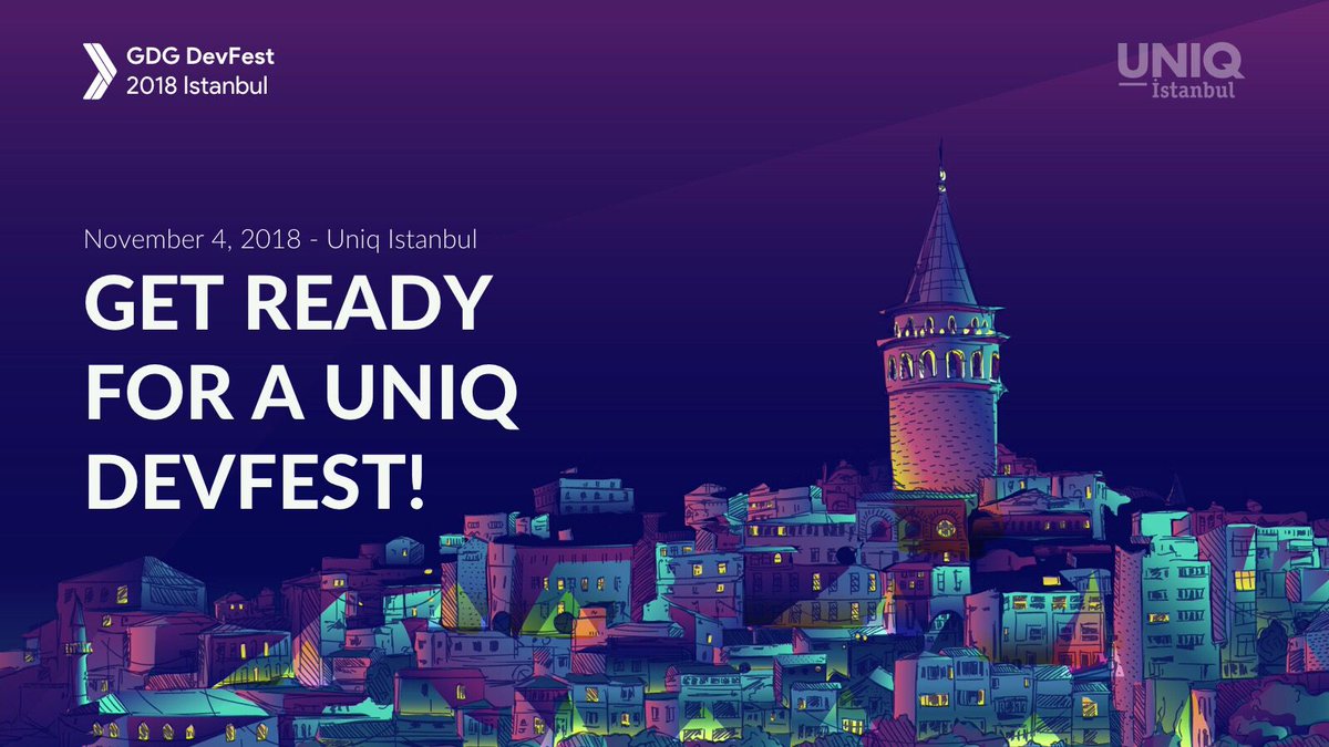 GDGIstanbul's tweet photo. Hooray! Best time of the year has come! For the 6th time, DevFest Istanbul will be held at Uniq Istanbul on November 4th, 2018!" Attend, speak, meet and enjoy!

Are you ready for a Uniq DevFest?
#dfist #devfest2018 https://t.co/DTVQNCaTJI