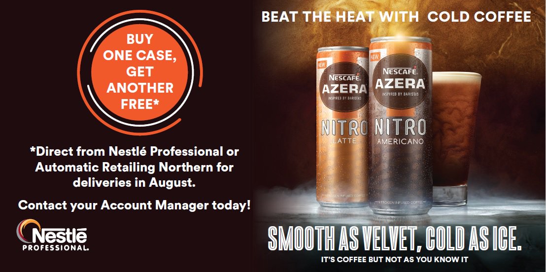 NIVOLtd's tweet image. Love a deal? Don&apos;t forget about our cranking offer from @NestleProUK. Stock up #NescaféAzeraNitro on a #buyonegetonefree offer on August deliveries. Exclusive to #VendingOperators! Speak to your account managers today!