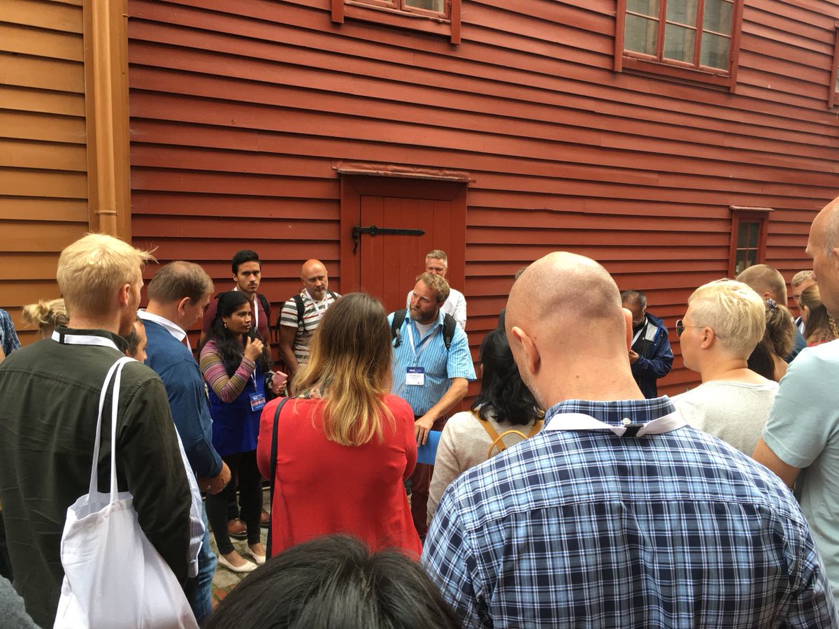 Climate_Scan's tweet photo. great #greeninfrastructure fieldtrip #Bergen #Norway #NHC2018Bergen yesterday with #rainwatergarden #swale #permeablepavement #drainage to save #CulturalHeritage, more info: https://t.co/drRHrpPFdb 
#waterCoG #sponge2020 #projectbingo #ntnu #stormwater #klima2050 #greenroofs https://t.co/2TK2ZJK3gh