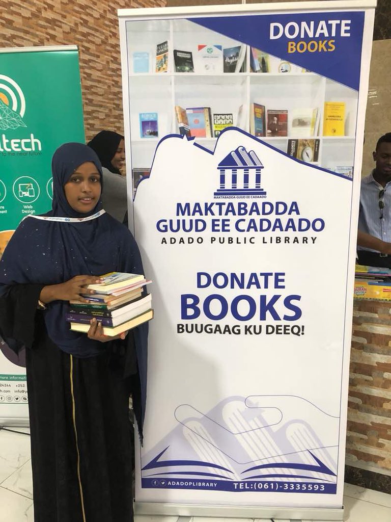 AdadoLibrary's tweet photo. Iqra Adam and her friend Ahmed donated 12 books to @AdadoPLibrary
Thank you Iqra and Ahmed for you kind support.
#DonateBooksToAdado
#BuugKuDeeqCadaado
#MBF2018 https://t.co/n2mu0qlA4C