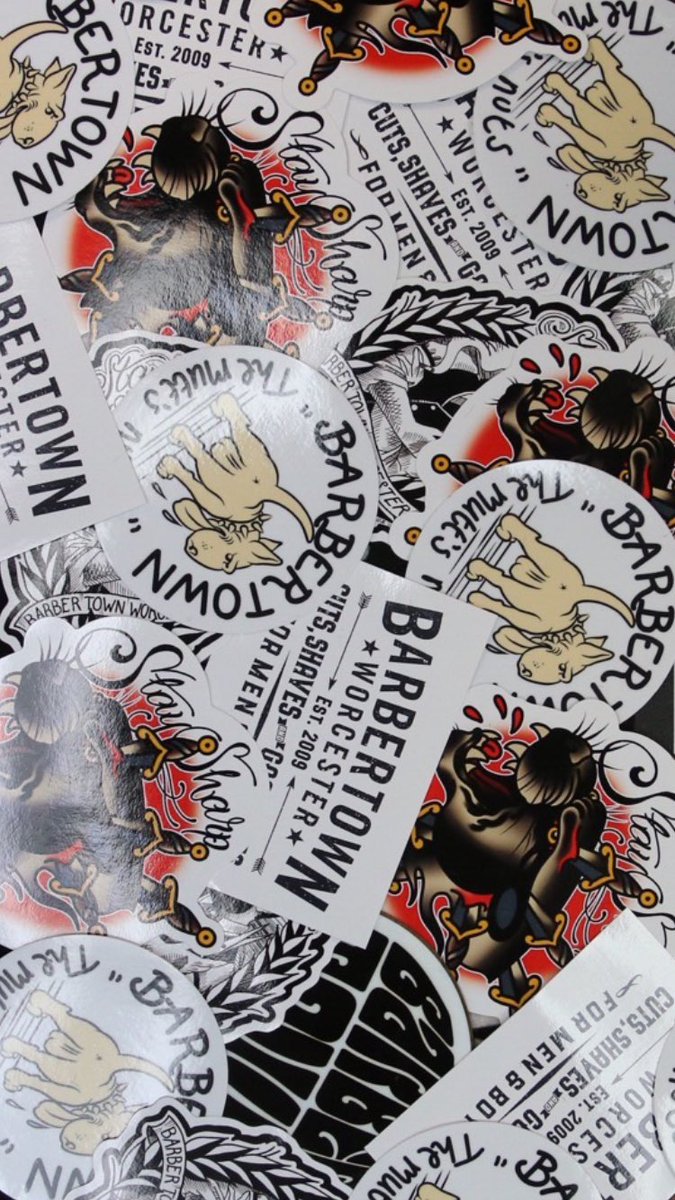 BarbertownWorcs's tweet photo. Oooo #Stickers ... 
#TheMuttsNuts .. 
#StaySharp .. 

Want some ? ..  #BarberTown 💈 https://t.co/hH3pKX47RO