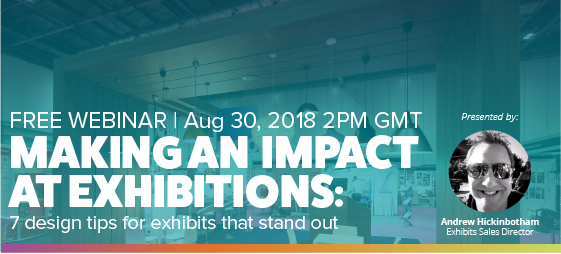 GES_EMEA's tweet photo. Wondering how to make more of an impact when you exhibit? Join us for our free webinar on 30th August where @andyghick1 will reveal design tips to elevate the look of your stand. Register here https://t.co/9IROP0xh5k #AskGES https://t.co/h4Ch4CGcC7