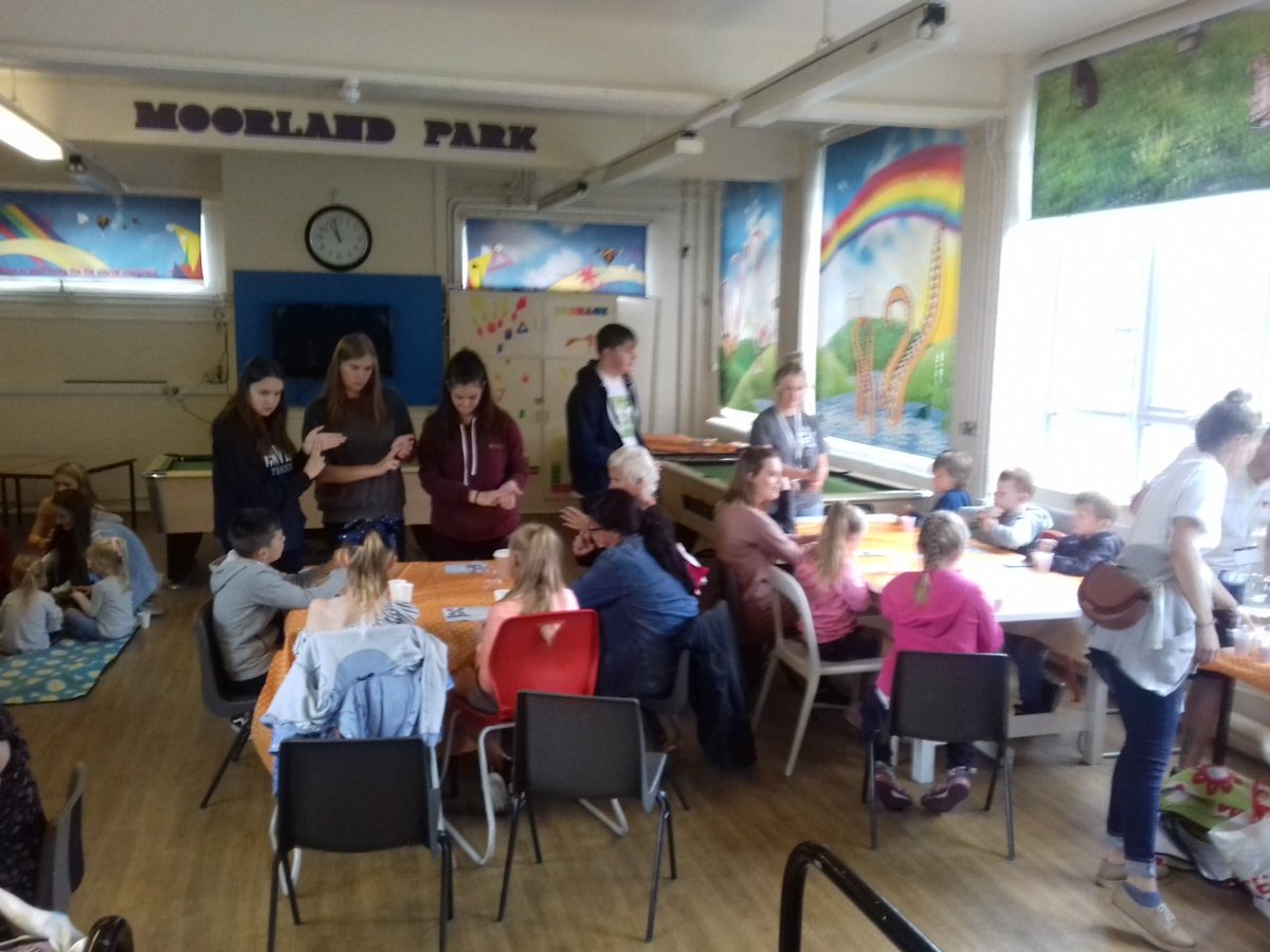 BYmcans's tweet photo. We don't let rain stop our community picnics at Burslem park. We are at Moorpark Youth club with our young people and parents, joined by team 3 from #NCS teaching us all sign language! @ymcans #ymcago! #gogogo #community #burslem #funonarainyday #food #SignLanguage https://t.co/BNb92ScdsI