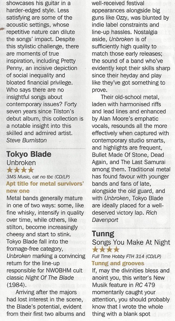 And another amazing review for the mighty #Blade <a href="/TokyoBladeUK/">Tokyo Blade</a> <a href="/ChrisHewlettPR/">Chris Hewlett</a> <a href="/RecCollMag/">Record Collector Mag</a> 
3msmusic.com/product/tokyo-…
#NWOBHM
#LetsMakeRecords