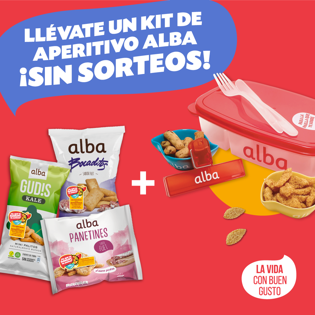 RosquilletaAlba's tweet photo. Entra en https://t.co/qr3OPkf6jv y podrás conseguir un kit de aperitivo alba para tu próxima paella party 🥘 ¿Cómo?
1⃣ Reúne 4 códigos de los paquetes alba en promoción.
3⃣ Canjéalos y gana, ¡al momento! #SinSorteos
#PerdónPaelleros #ElQueVaDavantVaDavant https://t.co/xWUyqcN55y