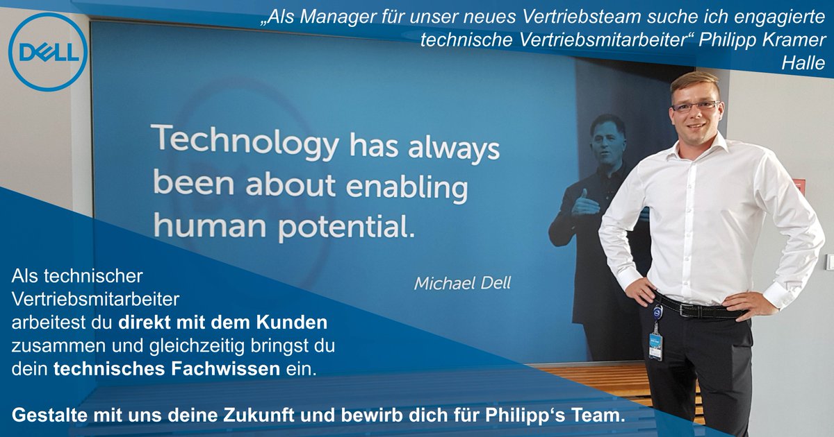 AnnaAtDell's tweet photo. 💥Gestalte mit uns deine #Zukunft und bewirb dich als technischer Vertriebsmitarbeiter für Philipp's Team. #DellEMC #Iwork4Dell #myfuture  https://t.co/PJRMQheSq2 https://t.co/SeOSPzcZu7