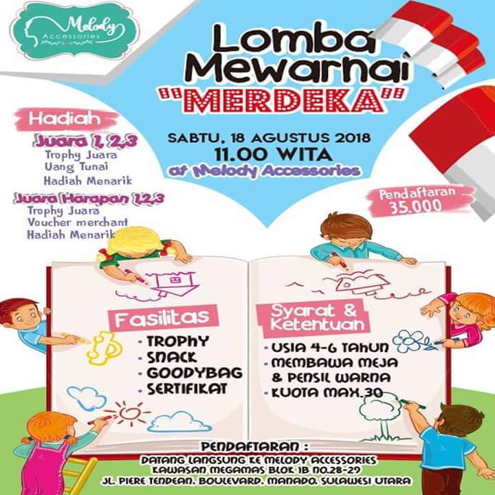 MegamasManado's tweet photo. Lomba Mewarnai di Melody Manado dalam rangka HUT RI ke 73.
#MarijoKaManado #MarijoKaMegamas #kawasanmegamasmanado #Megamas #Manado #Megamall #Sulut #Accessories #PernakPernik #Merdeka #HutRi73 #LombaMewarnai #MelodyMegamas
https://t.co/bwtmdUk5Xl
@amelia_tungka https://t.co/HJNRY8Zxaj
