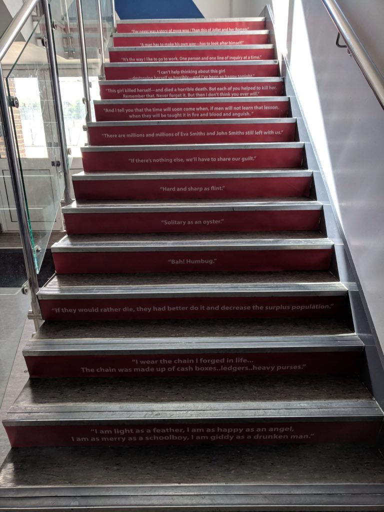 Nightingale_NTA's tweet photo. Another sneak peek - This time at the rest of our colour-coded #Faculty #staircases. Each one contains important information for their GCSEโs as well as #inspiration More to follow...#goodschoolgettingbetter #SchoolEnvironmentMatters #schoolsoutforsummer #Education @AETAcademies https://t.co/ZbEGmpyXeQ
