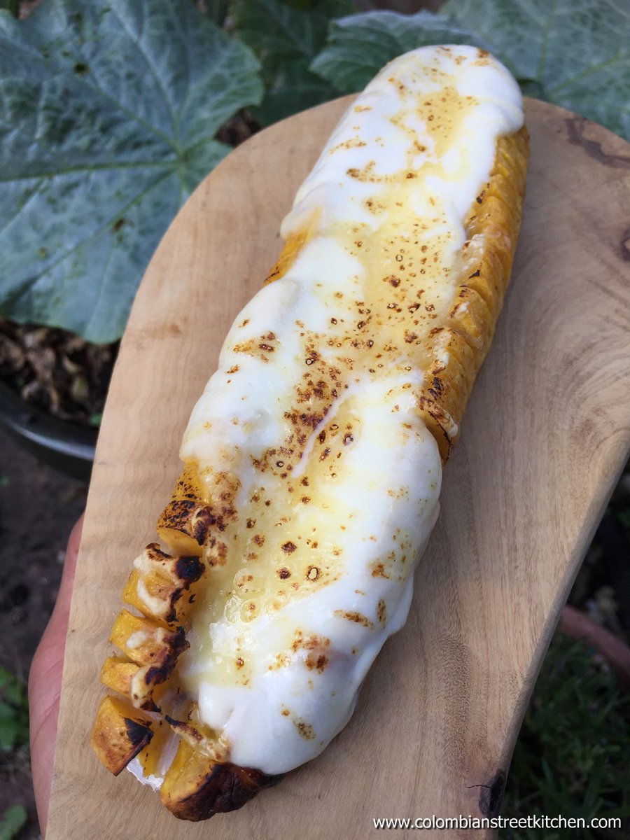 colombiakitchen's tweet photo. New on the menu - hasselback plantain with melted cheese! There are only six days left of our kitchen residency at @blendharringay : 15th, 16th, 17th, 22nd, 23rd and 24th August. Book now before we're gone!
#vegetarian #glutenfree #cheese https://t.co/SBmTGEn1wv