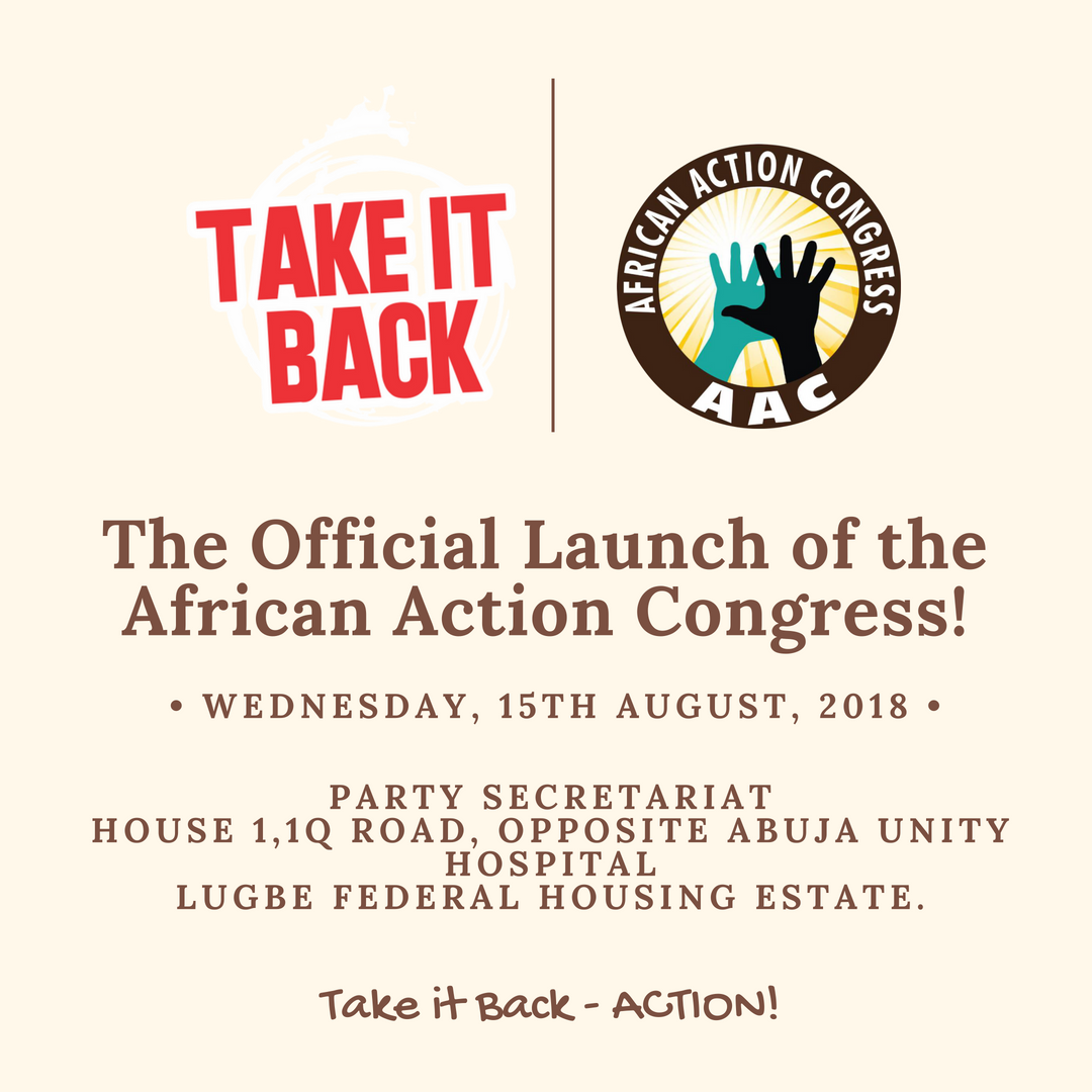 TIBmovement's tweet photo. If you're in Abuja right now, THIS IS WHERE YOU NEED TO BE! There is new hope for Nigeria. AAC is here because Nigeria MUST progress! #AAC #NigeriaMustProgress #Action #TakeItBack #Sowore2019 #AfricanActionCongress #TheFutureIsHere #Sowore4President https://t.co/RIsdmrJAsT