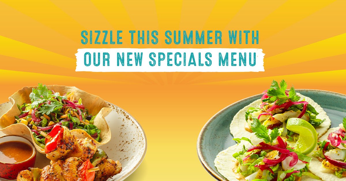 TheChiquito's tweet photo. Still not tried our new Summer Specials? ☀️ Try them now before they go! 
Book now: https://t.co/Xgtz4oZlDz https://t.co/rfAohWP8bX
