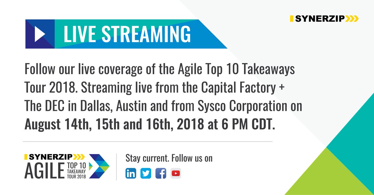 ExcellarateTech's tweet image. We are going live! Join us...
#Agile2018 #AgileAlliance #AgileTop10 #DevOps #Microservices #ContinousDelivery #LeanStartup #SynerzipisAgile