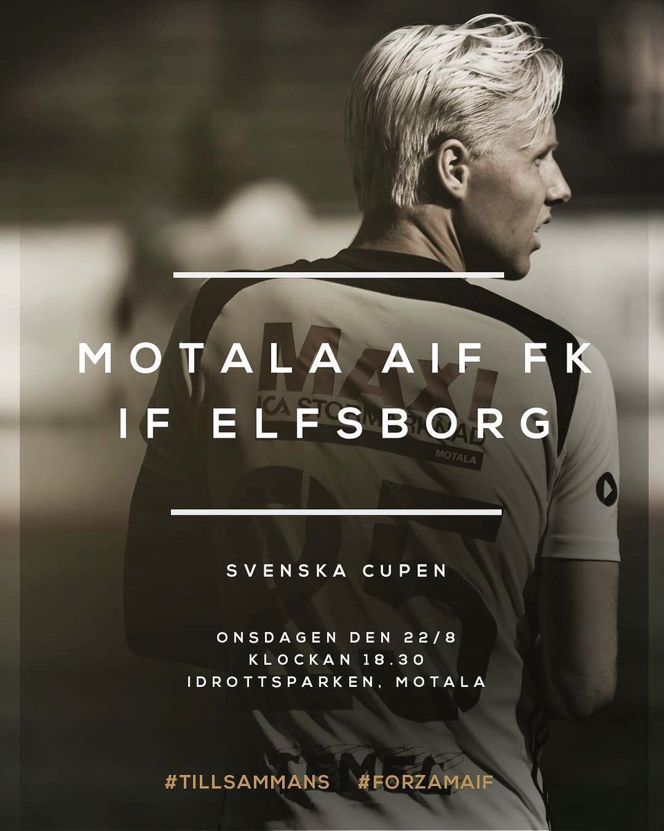 Onsdagen den 22:a Augusti klockan 18.30 är dags för en riktig  fotbollsfest! I Svenska Cupens andra omgång gästas vi av inga mindre än allsvenska IF Elfsborg!

Varmt välkomna till Idrottsparken! 
#tillsammans