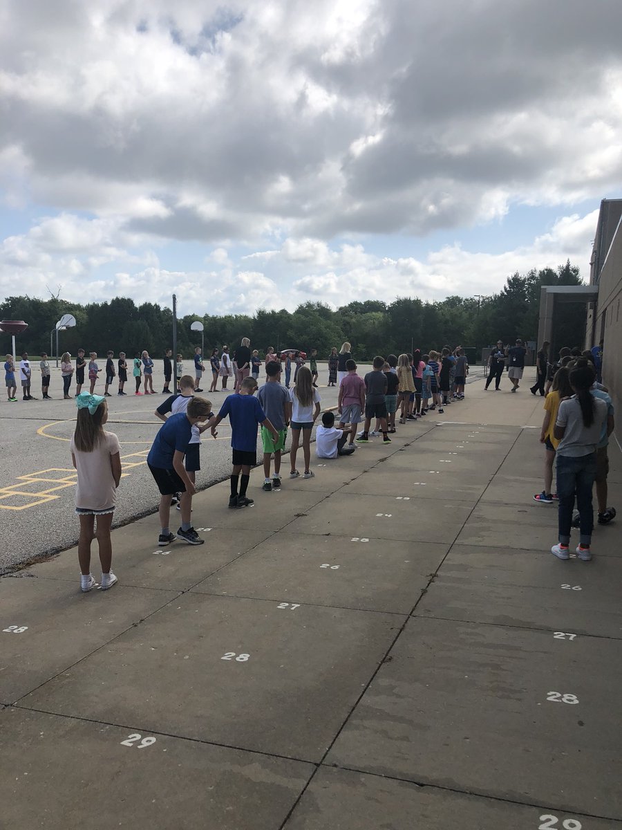 Procedures are so important the first few weeks of school. Our recess supervisors did a great job of helping our 4th graders practice lining up ;)