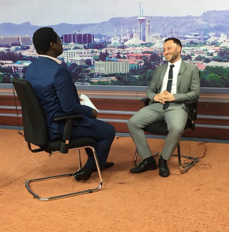Nadavgoren's tweet photo. 🎥 Interesting discussion about #Israelat70, challenges in the #MiddleEast, and the upcoming Nigerian #elections with @newkaypun at @channelstv https://t.co/9JmuwoG5Gl