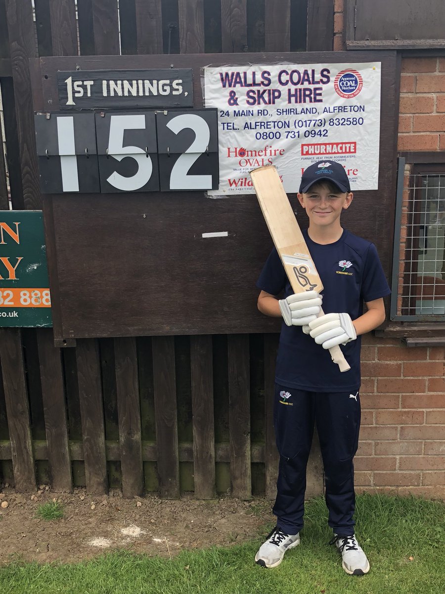deano89blades's tweet photo. Outstanding performance from the @YorkshireCAGC U11A’s today against Derbyshire! Tom Fraine top score with the bat with 152* off 87 balls! And Lewis Howard with the ball with 4 wickets for 4 runs! #whiterose #workhardplayharder https://t.co/tBJkDw7El9