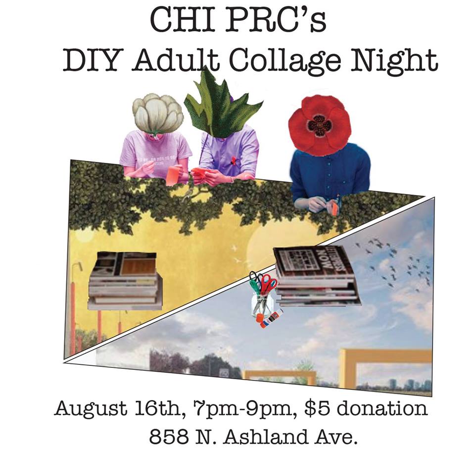 ChiPRC's tweet photo. Our last Collage Night will be tomorrow, 7pm. We'll be working on individual pieces and then a large group piece too! #CutNPaste @Collage #CHIPRC https://t.co/JFx9FD8JrR