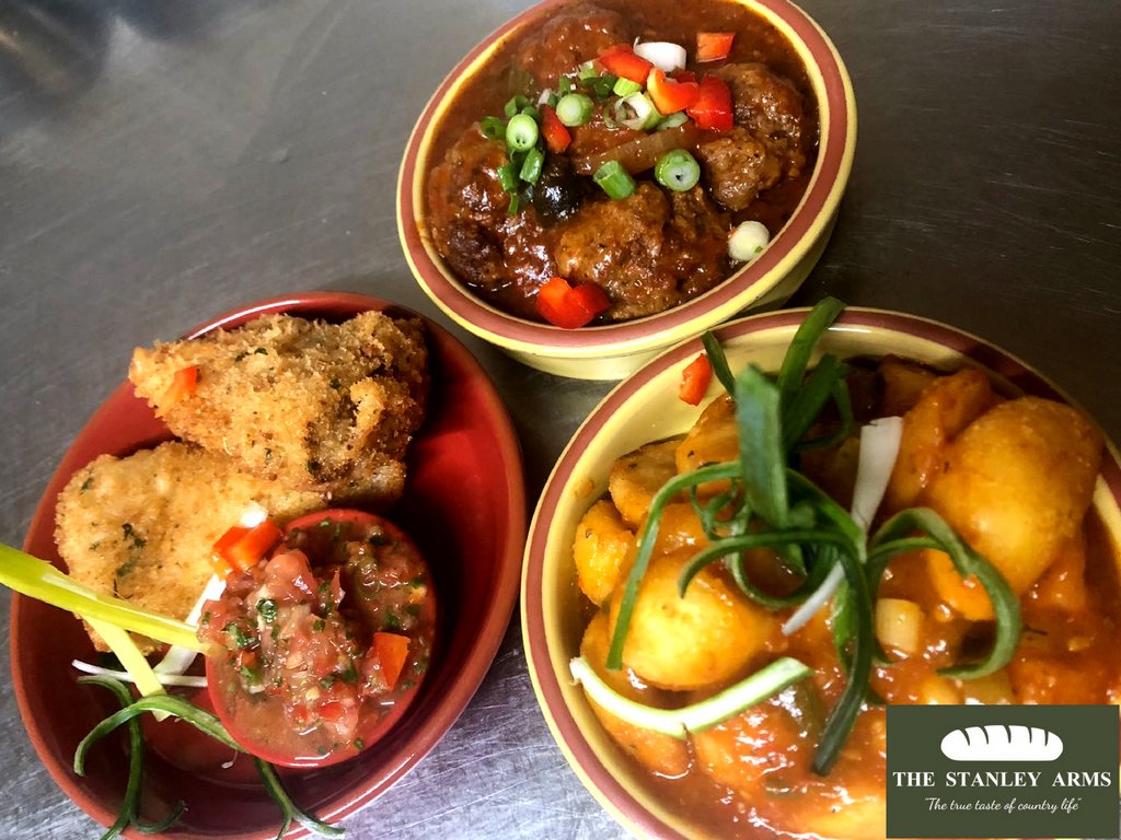 StanleyArmsPub's tweet photo. Give yourself a break! Have a...Patatas bravas-fried potato in a spicy tomato sauce, bunuelos dw manchego-manchego cheese fritters with homemade salsa and albondigas-traditional Spanish meat balls.

Only here at #StanleyArms https://t.co/35dUn2QRFs