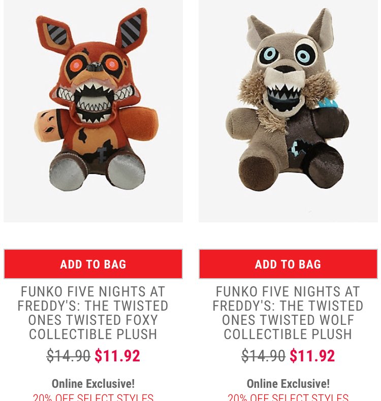 fnaf twisted foxy plush