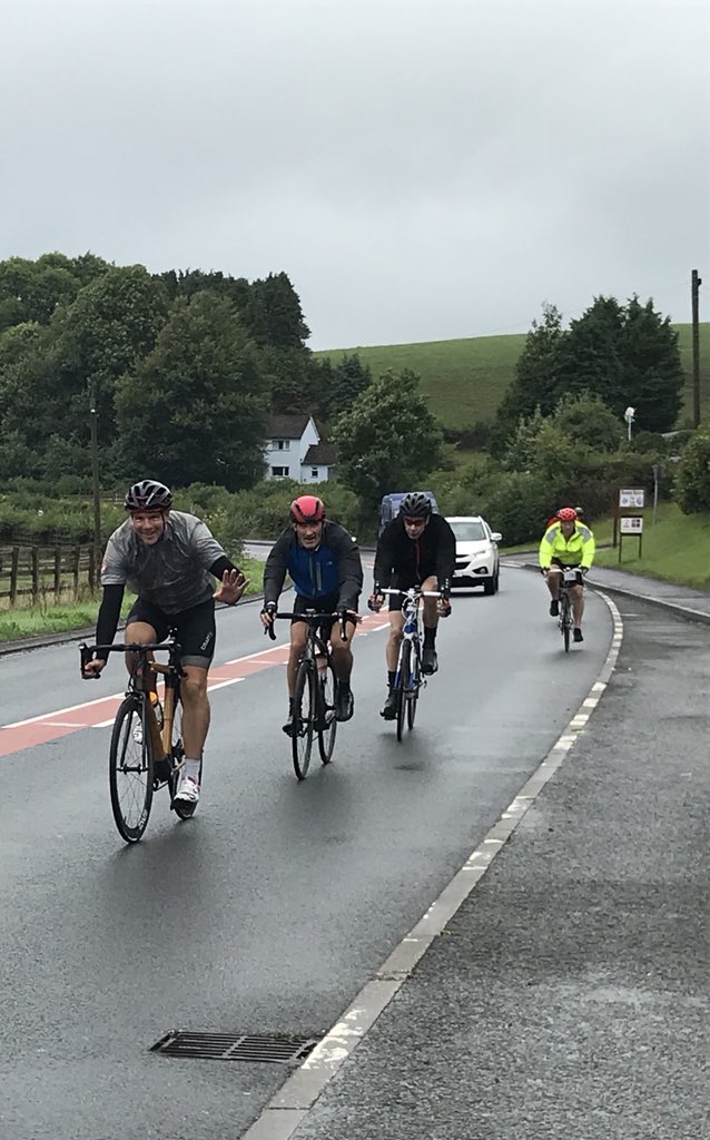JacquiSullivan7's tweet photo. The hills and the rain are not going to defeat @bodgoddard and the @RCPWales team. #RCP500 #CharterCycle https://t.co/9Qtx70e918