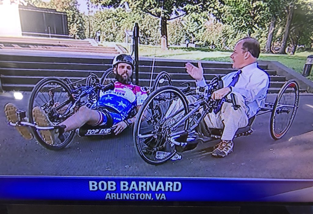 US Army veteran Ricky Raley suffered a TBI in Iraq - came home and was paralyzed in a truck accident. He’s now hand-cycling from NY to Miami to bring awareness to #veterans issues 👏 🇺🇸 #RaleyRoadTrip bootcampaign.org