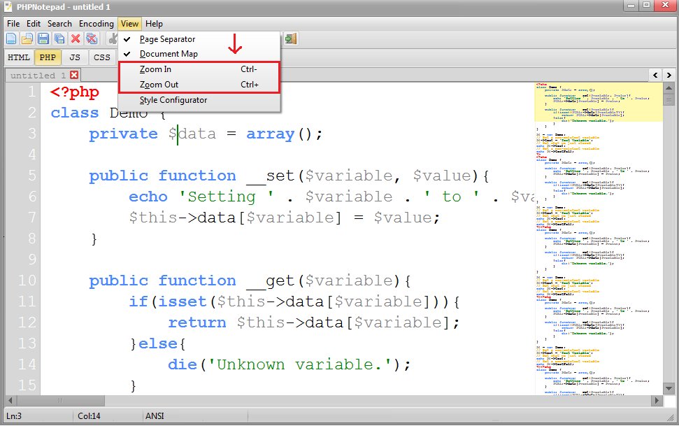 PHPNotepad's tweet image. #php #editor #development
The new version (1.3.3) released.
Сhanges:
1) Fixed bug in repaint main window.
2) Added Zoom In/Zoom Out: