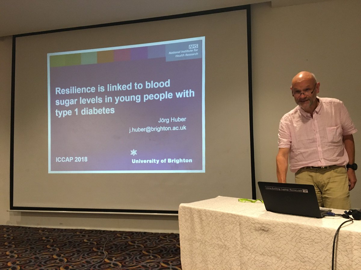 DrSueRNutr's tweet photo. Prof @JorgHuber1 talks about resilience in young people living with type 1 diabetes and the role of social networks #ICCAP2018 https://t.co/zto6q8ixmp