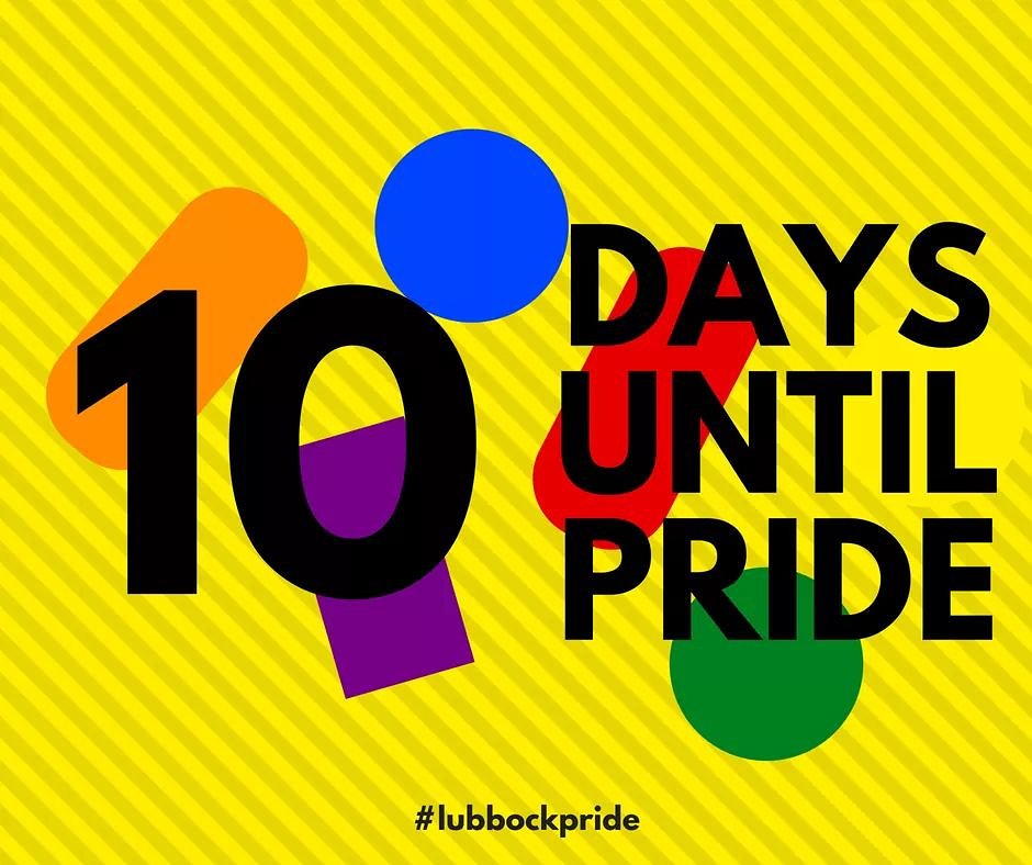 _LubbockPRIDE's tweet image. 10 DAYS! What are you looking forward to the most for Lubbock Pride 2018?
#tellme #lubbockpride #pride #10days