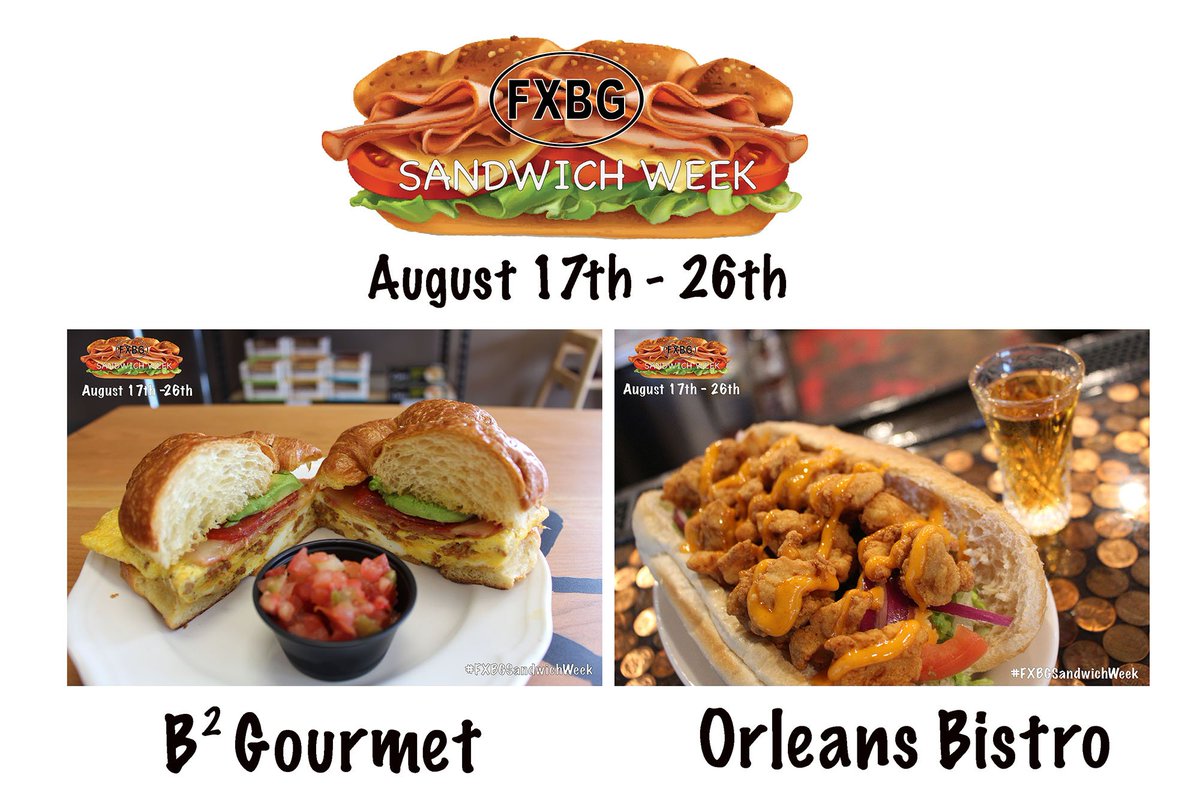 projectfxbg's tweet photo. #FXBGSandwichWeek Kicks off in 2 Days!!!!!!!!!! Tap into the participating Spotsylvania, Virginia #FXBG Sandwich Week Restaurants!!!! For more info on these Sandwiches and other Participating Restaurants and #FoodTrucks log onto https://t.co/2VLQZVPR72 #spotsylvaniava https://t.co/CXFaiYKVXs