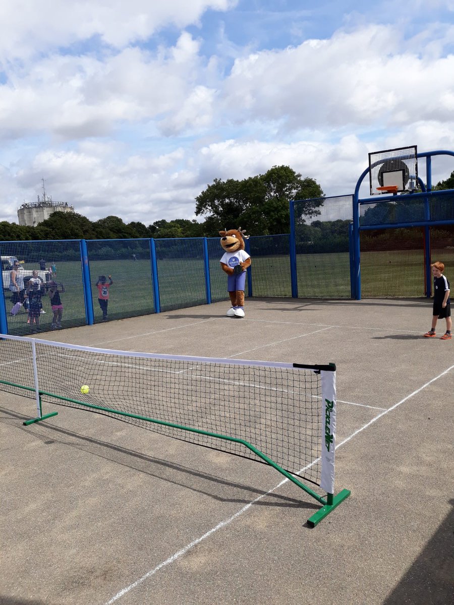 Plenty of families here at Hampson Park today enjoying 'Sport in the Park'. Pickleball is especially popular, even YOPA had a go... after a few bicep curls of course! #HertsYOPA18 #pickleball #familiesmonth