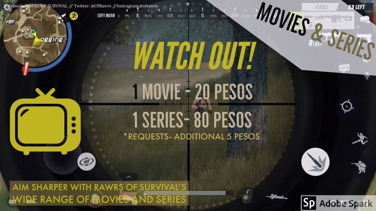 OfRawrs's tweet photo. Stressed from all your failed group fights? Take time and breathe with Rawrs of Survival's downloading services. We’ve got a wide range of movies and series! Just bring your USB or your gadgets to have these on the go. You can also give requests! 🔍🔍🎥🎥🎥🎥

#8xscope
#TaraROS https://t.co/0fgpJyjd5U
