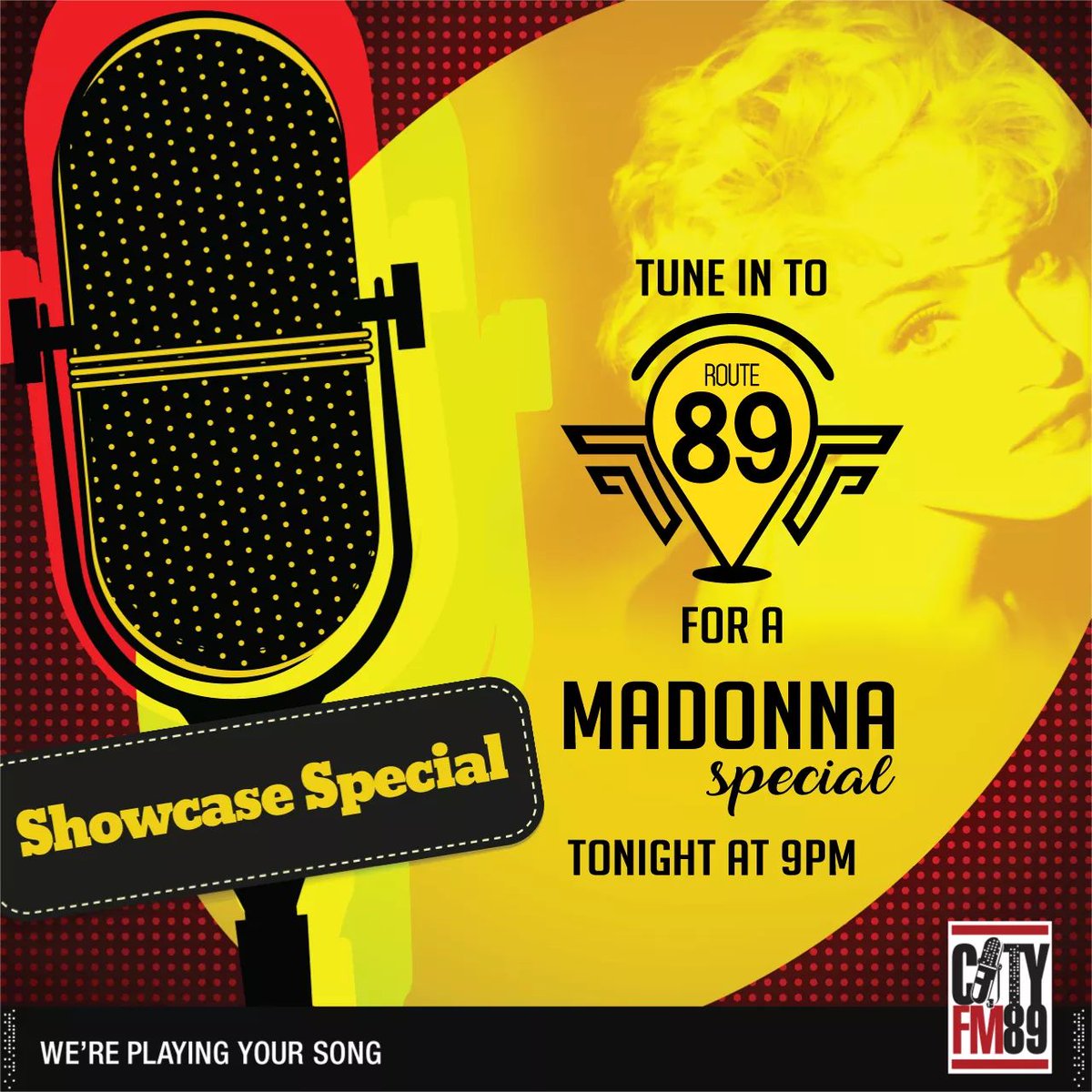 CityFM89's tweet photo. It's #Madonna's birthday tomorrow! Tune in to #Route89 with @fizza_aslam at 9 pm tonight for a Madonna special show as we celebrate her big day! 
#ShowcaseSpecial #RJFizza #Birthday https://t.co/t1vNkK54sJ