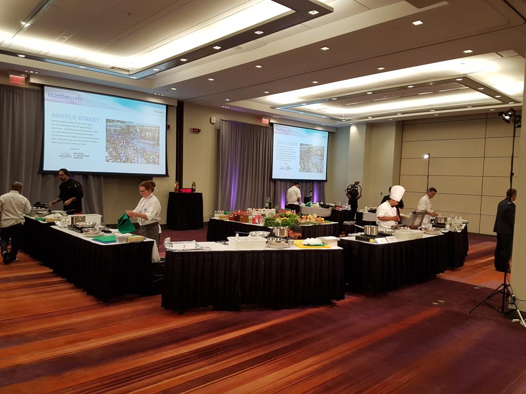 AndrewHodd's tweet photo. Copper Skillet chefs getting their tools ready! It is not too late to come to room 205 at #IncentiveWorks @IACCmeetings https://t.co/VUtq4WlSl3