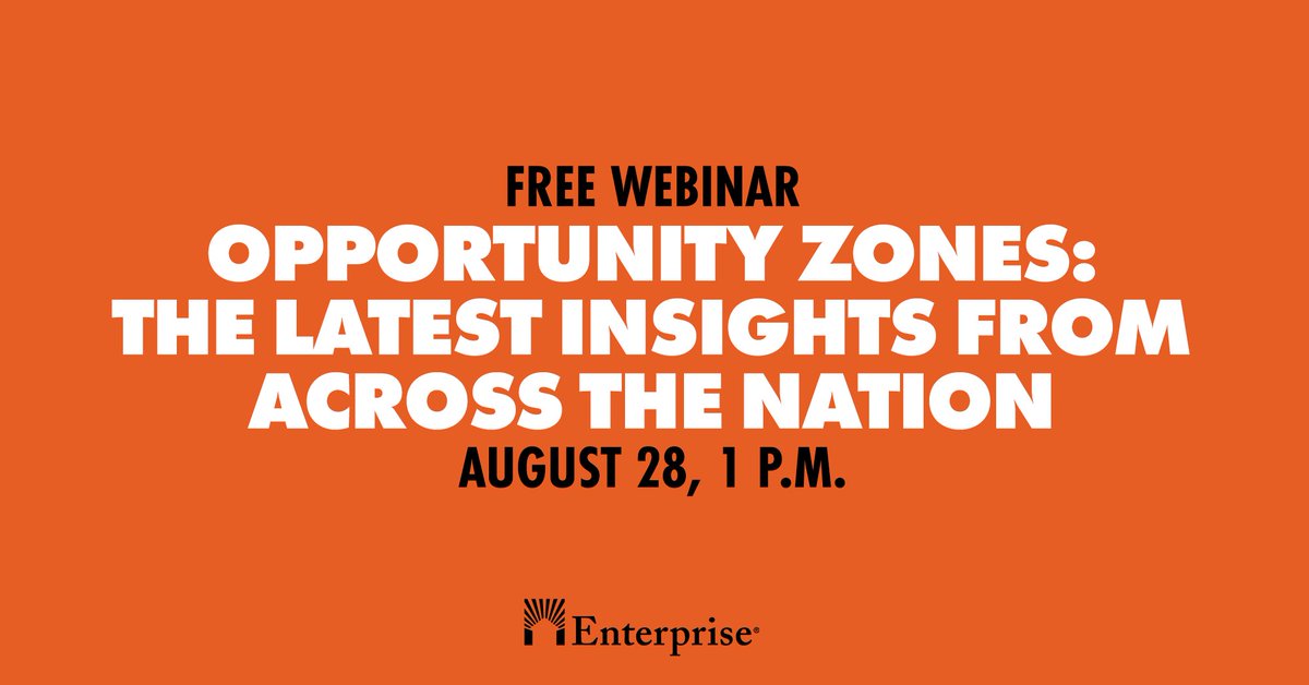 EnterpriseNow's tweet photo. Join Enterprise and @katiebkramer from @CDFA_Update for a 360-degree update on #OpportunityZones. Register now: https://t.co/pd03Z31d5q https://t.co/1Dtey5PzBi