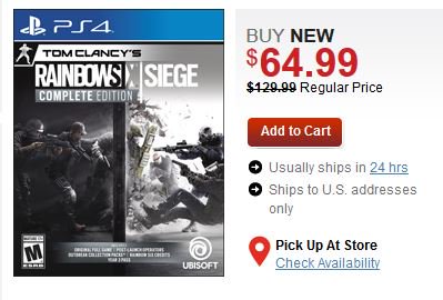 rainbow six siege price ps4 gamestop