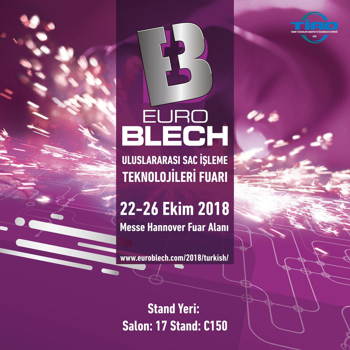 TIAD1992's tweet image. Türkiye Takım Tezgahları Sektörü ve MAKTEK Fuarları’nın tanıtımı için 22-26 Ekim’de Euroblech’te 17. Salon C150’deyiz. Fuar giriş bileti için samet@tiad.org adresine yazabilirsiniz. #fair #Euroblech #Hannover #Euroblech2018 #Germany #MachineTool #TIAD @EuroBLECH_en @EuroBLECH_de