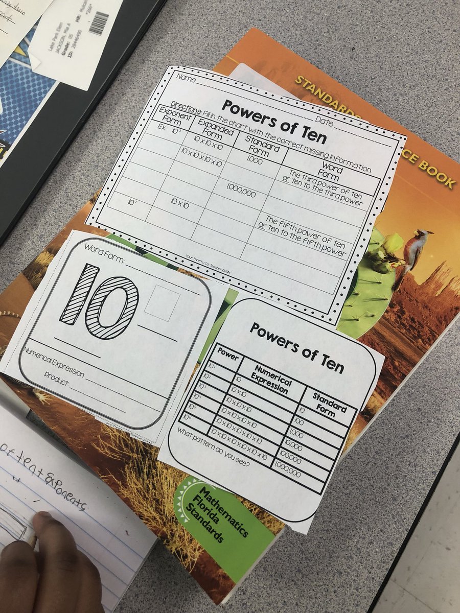 PBGHS_Principal's tweet image. Ms. Mulcahy’s 5th Grade Mathematicians are already working hard on the Powers of 10 🦁@ErinMulcahy6 #interactivenotebooks
