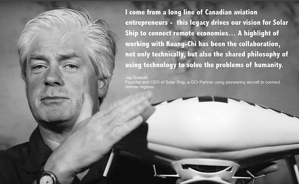 Today in our showcase of Kuang-Chi's global community of innovators is our partner in Canada, Jay Godsall. 
Jay is the founder and CEO of Solar Ship, revolutionizing access to remote regions with hybrid aircraft technology. #innovation #technology #humanitarian #Entrepreneurship