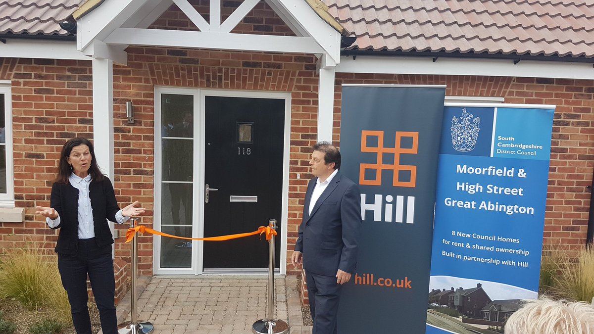 Ribbon cutting ceremony for 8 new <a href="/SouthCambs/">South Cambridgeshire District Council</a> council houses in Great Abington in partnership with Hill. They look fantastic sure the new occupiers will love them!