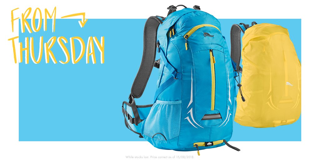 oplichterij Volwassen Storen LidlGB on Twitter: "This 25L hiking rucksack, adjustable chest and hip  straps, a headphone outlet, tie strap for hiking poles and a rain cover  included.​ ​ So what are you waiting for?