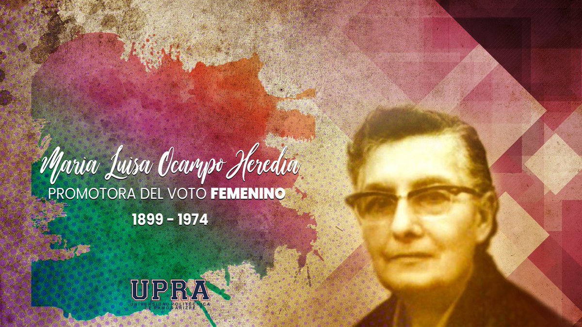Un 15 de Agosto de 1974, fallece en la Cd. de México María Luisa Ocampo  Heredia, dramaturga y traductora. Impulsa la creación de las bibliotecas  populares.
 Fué la promotora del voto femenino.
 #UPRA
 #CulturaUPRA