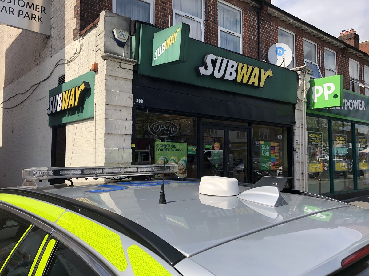 Officers from #harrowAteam dealing with a male causing a disturbance at @SubwayUK Northolt Road #southHarrow https://t.co/sgUZ052Vnb