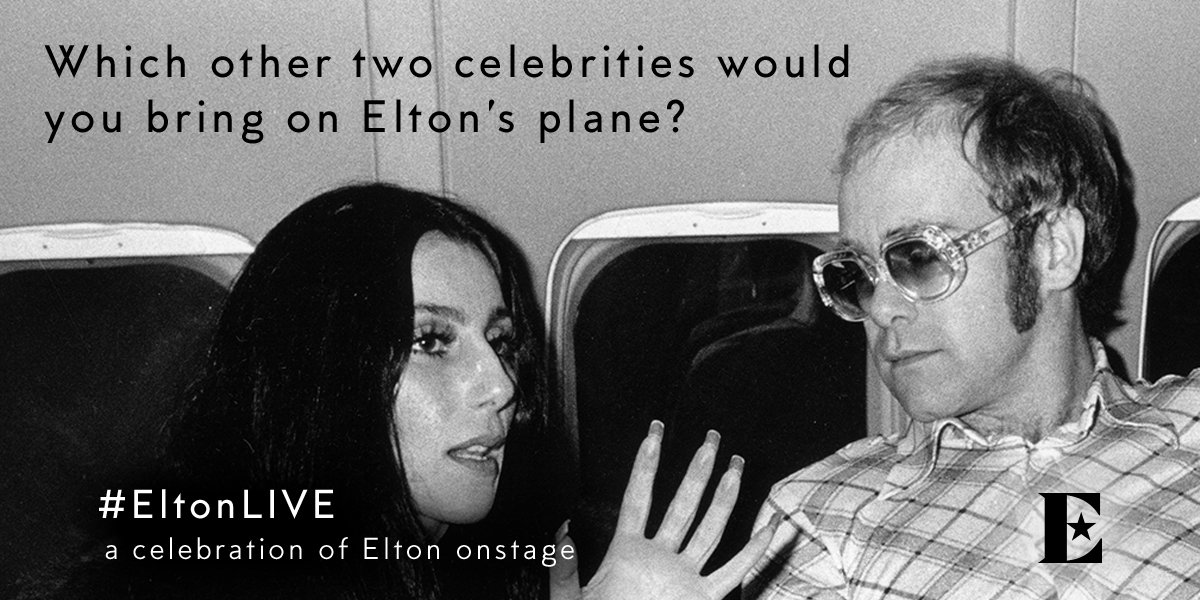 If you were sailing the skies with Elton and @cher on the Starship, which other two celebs would you invite? Tell us with a tweet! ✈️
Read #EltonLIVE stories: http://bit.ly/EltonLIVE03