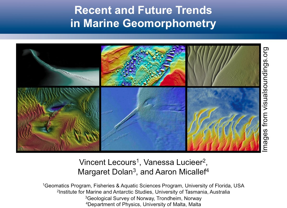TheLecoursLab's tweet photo. Today I'm presenting an "highlight paper" at #Geomorphometry2018. This field has evolved so much lately and I'm happy to present an overview of everyone's work on the topic, including publications from our @Geosciences_OA SI. @DrMagzOfTheDeep @seafloorness https://t.co/NYIUXJBZi2 https://t.co/uiaTixFJHl