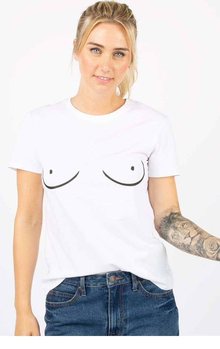 Nickyoli's tweet photo. @BluenotesJeans I'm more than disappointed in your design of young ladies/women's tees this season. Mixed messages much!?! Do your daughter's wear these? 'Bitch Club', 'Donut Boobs', 'Skeleton Hands on Boobs', 'Cartoon Boobs'='Girl power' 'Girls Are The Future'...Really? https://t.co/pWAxeJiNrG