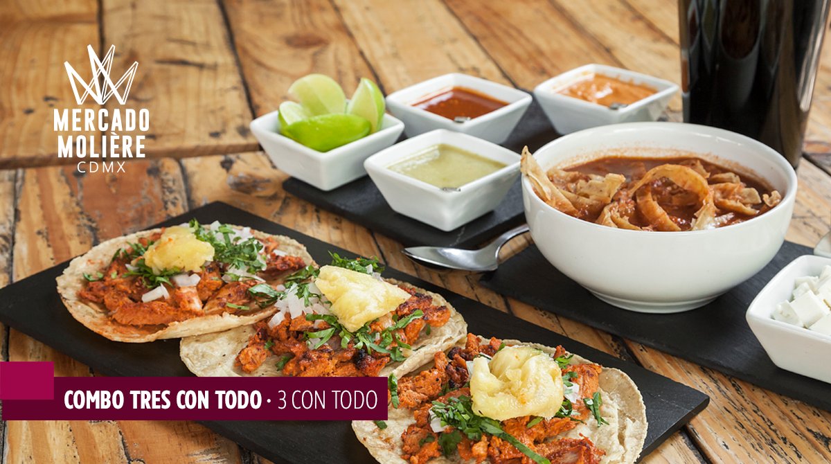 MercadoMoliere's tweet photo. ¡3 de pastor con todo y sopa de tortilla! Ya se vale @trescontodo #MercadoMoliere #tacolover #3contodo #Polanco https://t.co/L9neczBlTK
